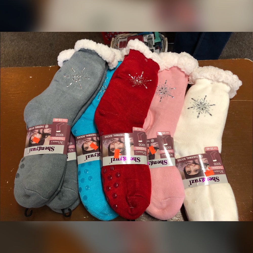 Extra warm Fleece Indoor Socks,Cozy Fuzzy